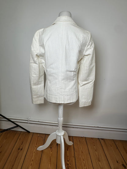 Vintage Celine Cotton Silk Blazer Cream M