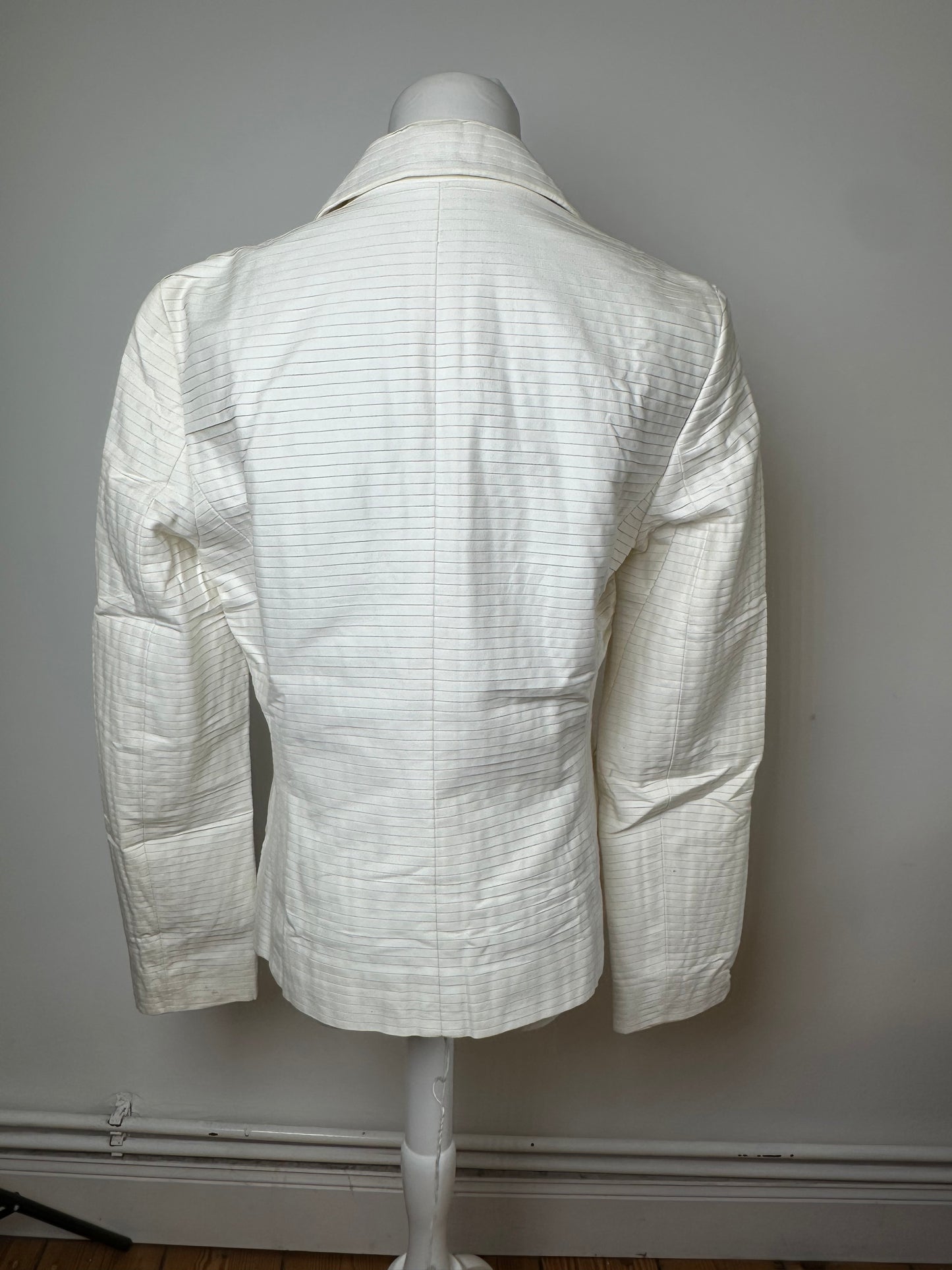 Vintage Celine Cotton Silk Blazer Cream M