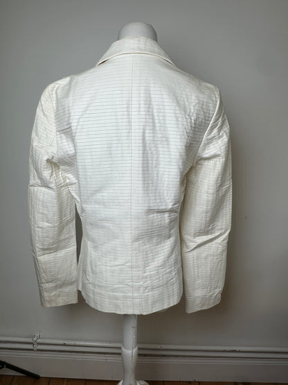 Vintage Celine Cotton Silk Blazer Cream M