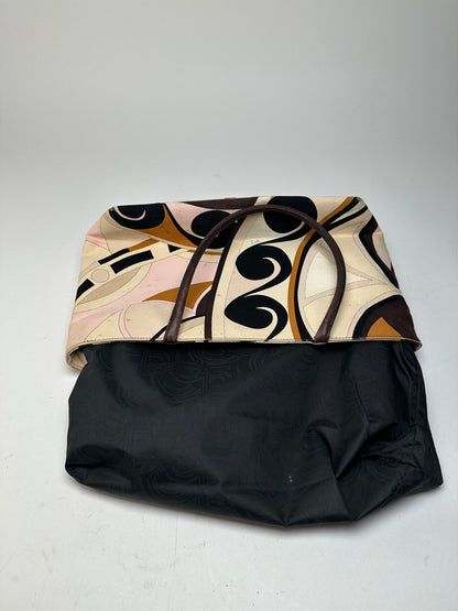 Vintage Emilio Pucci Tote Bag Canvas Cream Multicolor