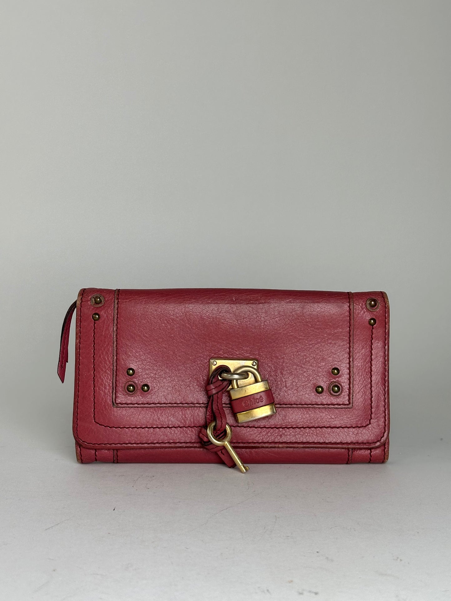 Vintage Chloé Paddington Wallet Red Leather