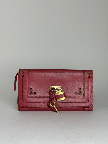 Vintage Chloé Paddington Wallet Red Leather