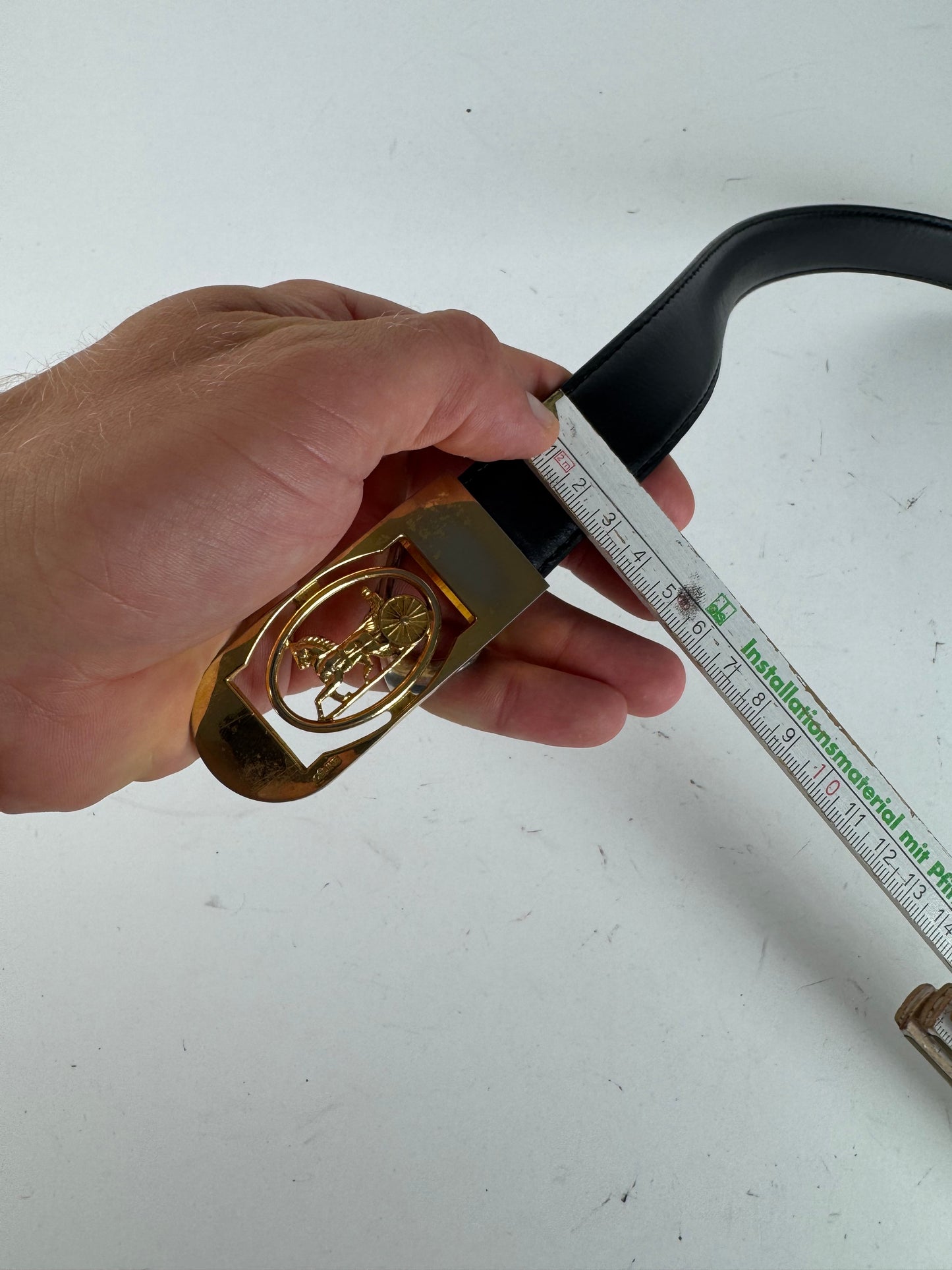 Vintage Celine Paris Leather Belt Black