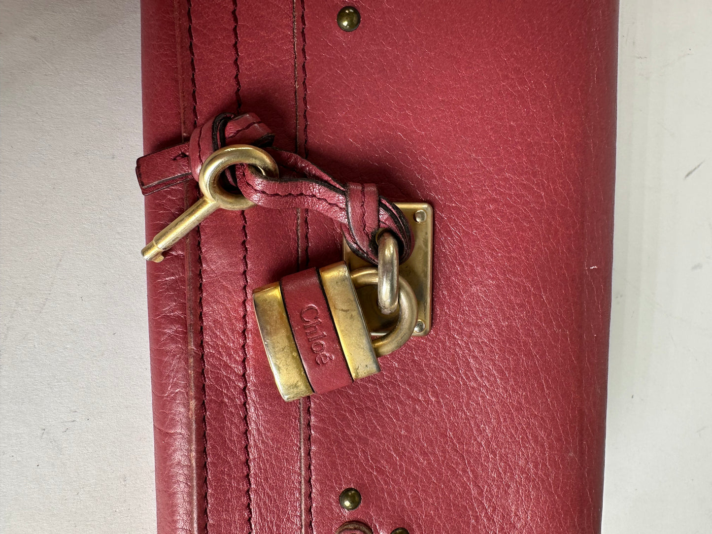 Vintage Chloé Paddington Wallet Red Leather