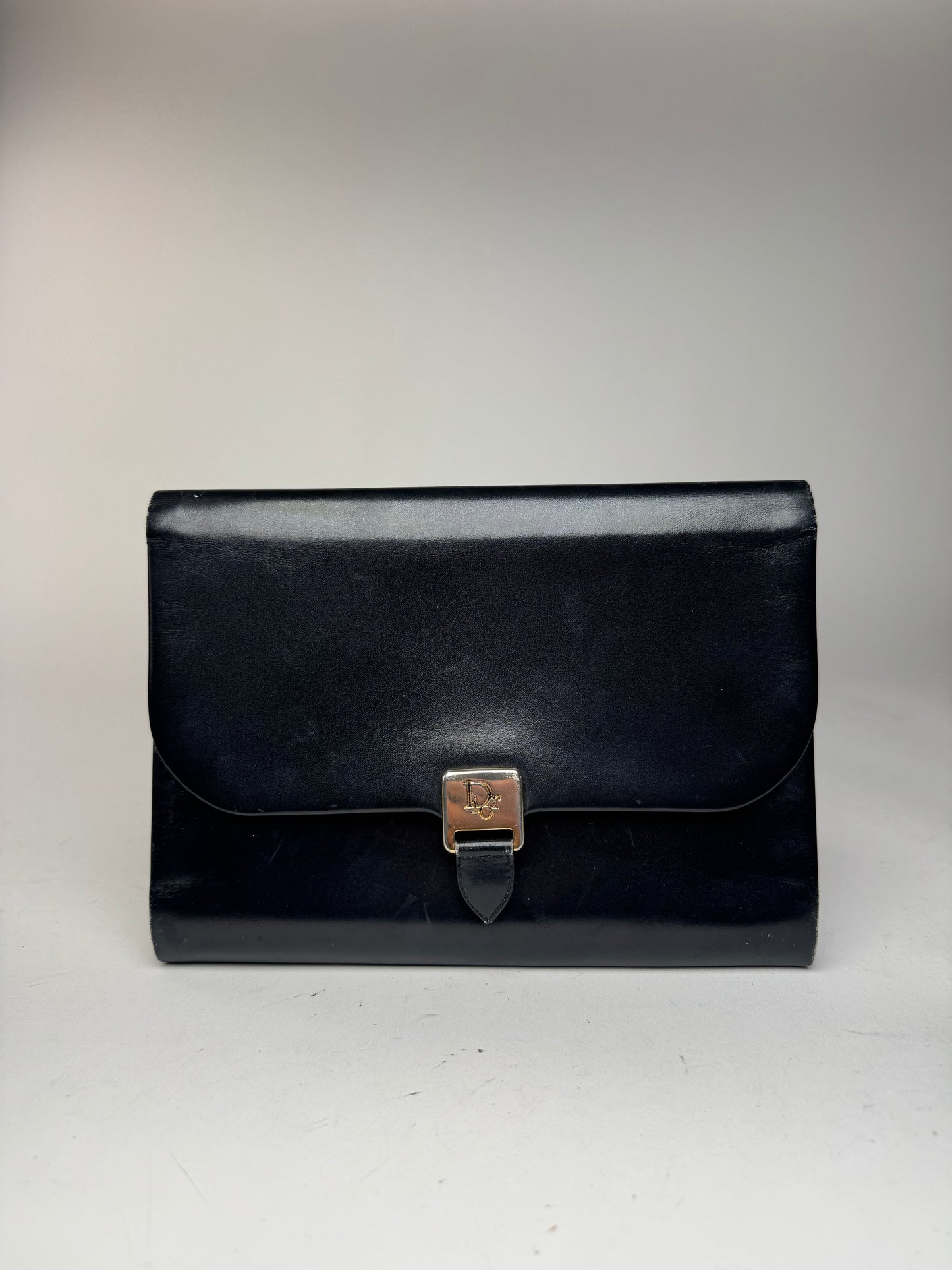Pochette Dior Vintage en Cuir Noir