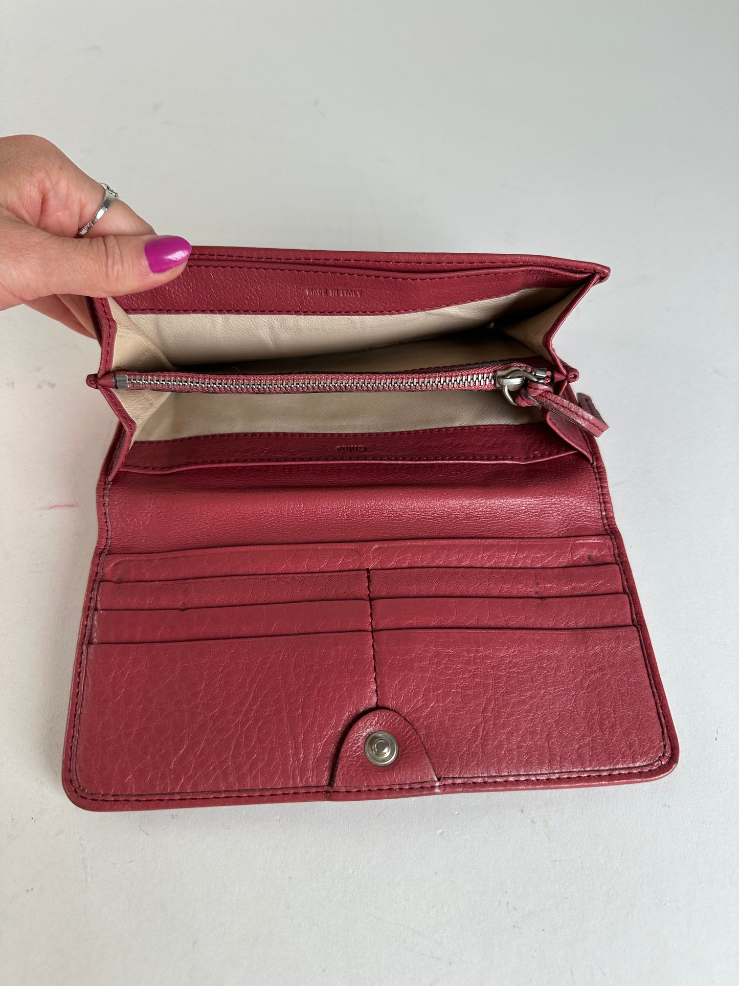 Vintage Chloé Paddington Wallet Red Leather