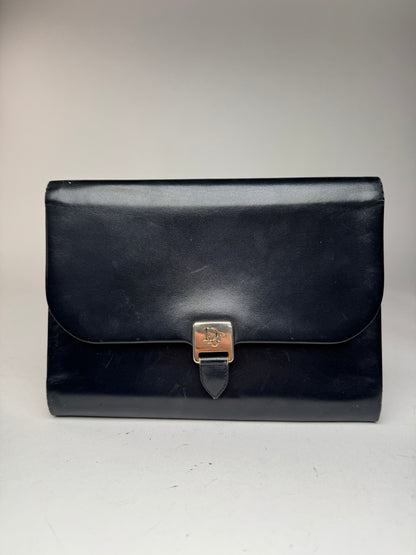 Pochette Dior Vintage en Cuir Noir