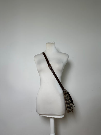 Vintage Gucci GG Supreme Shoulder Bag Beige Brown Gold
