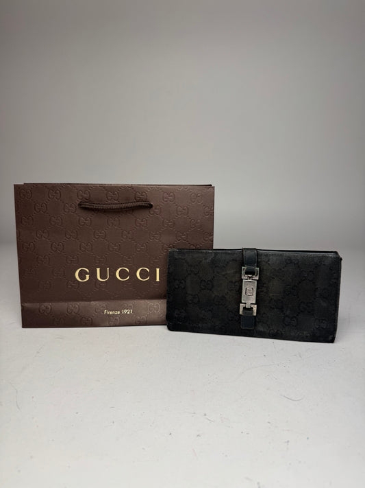 Vintage Gucci Monogram Jackie Wallet Black