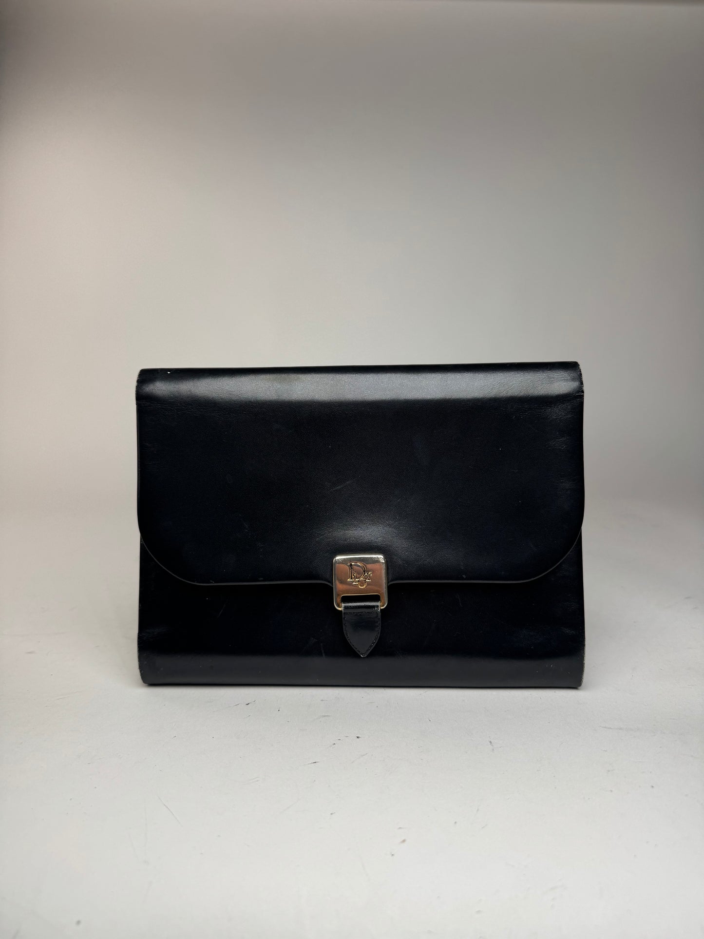 Pochette Dior Vintage en Cuir Noir