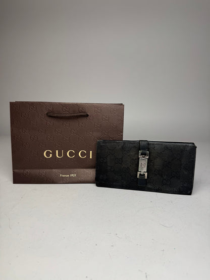 Vintage Gucci Monogram Jackie Wallet Black