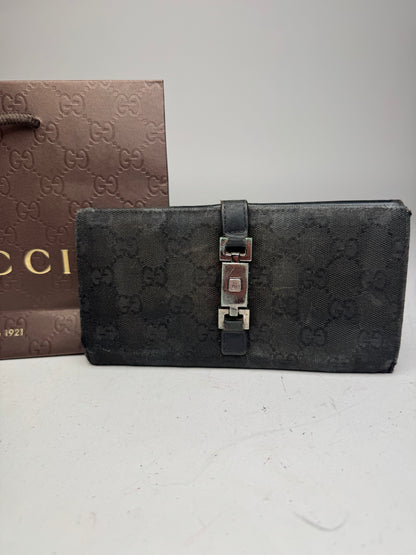 Vintage Gucci Monogram Jackie Wallet Black