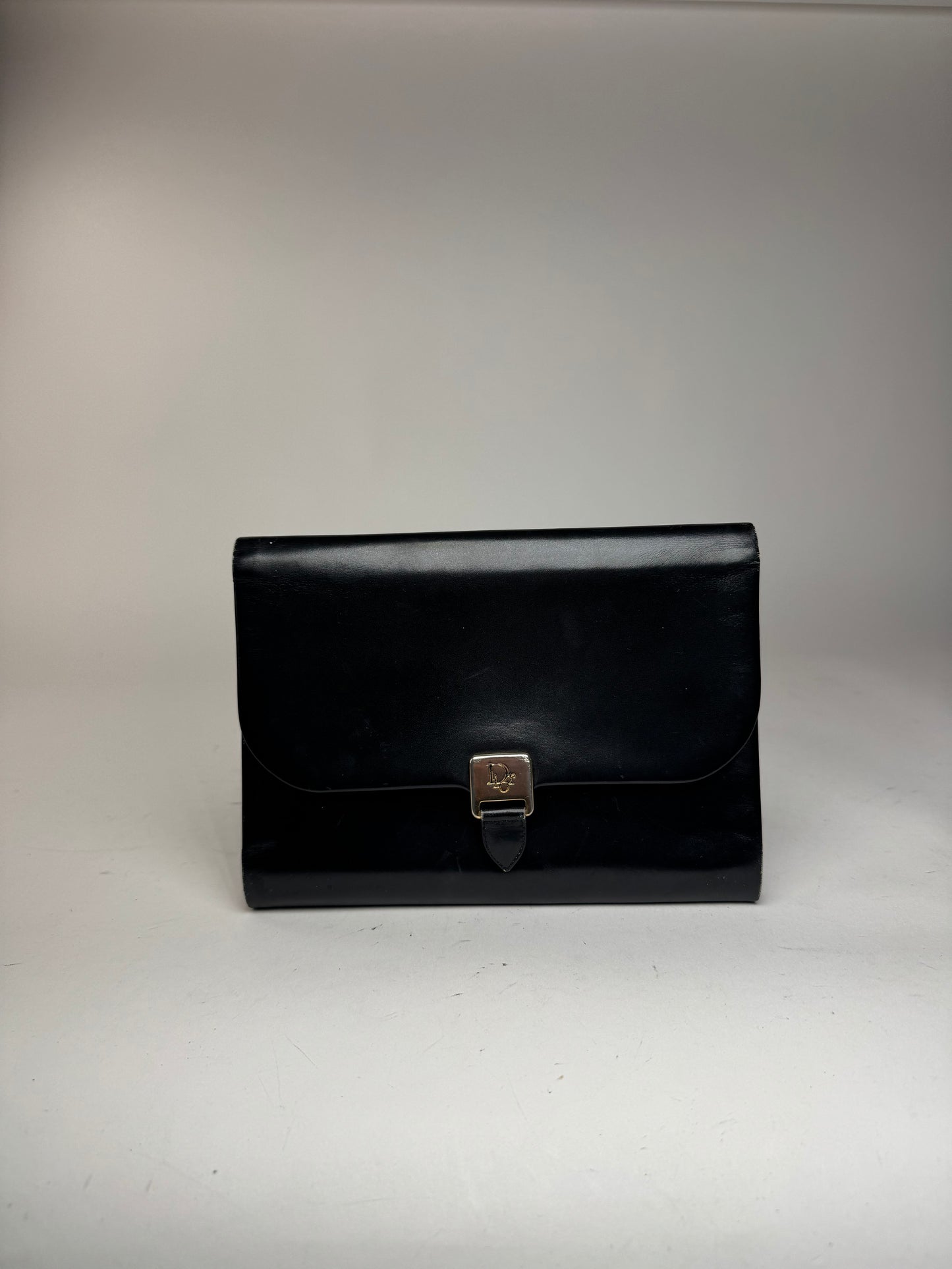 Pochette Dior Vintage en Cuir Noir