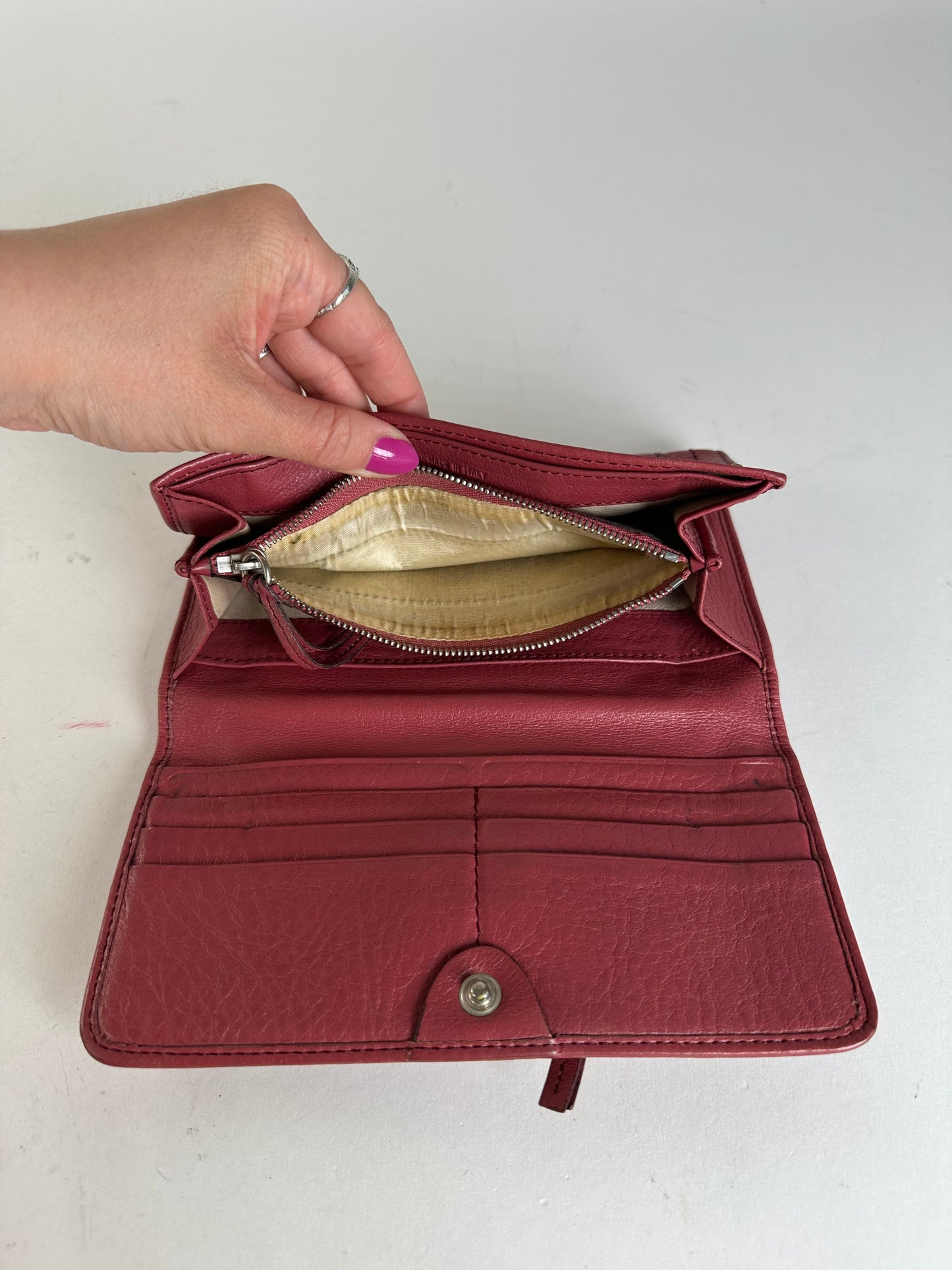Vintage Chloé Paddington Wallet Red Leather