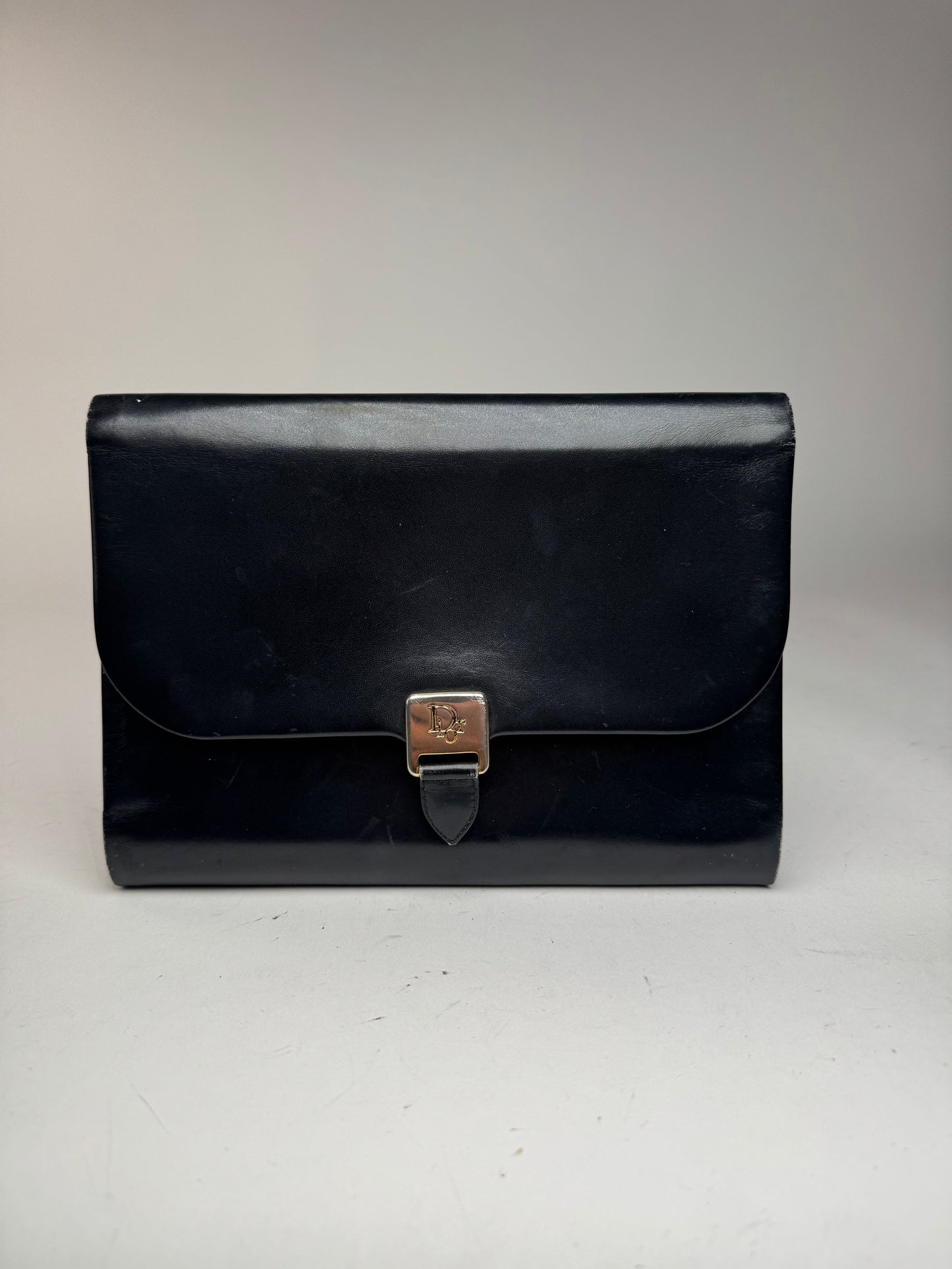 Pochette Dior Vintage en Cuir Noir