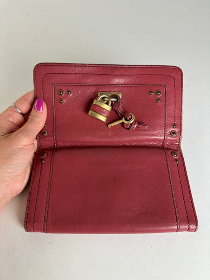 Vintage Chloé Paddington Wallet Red Leather
