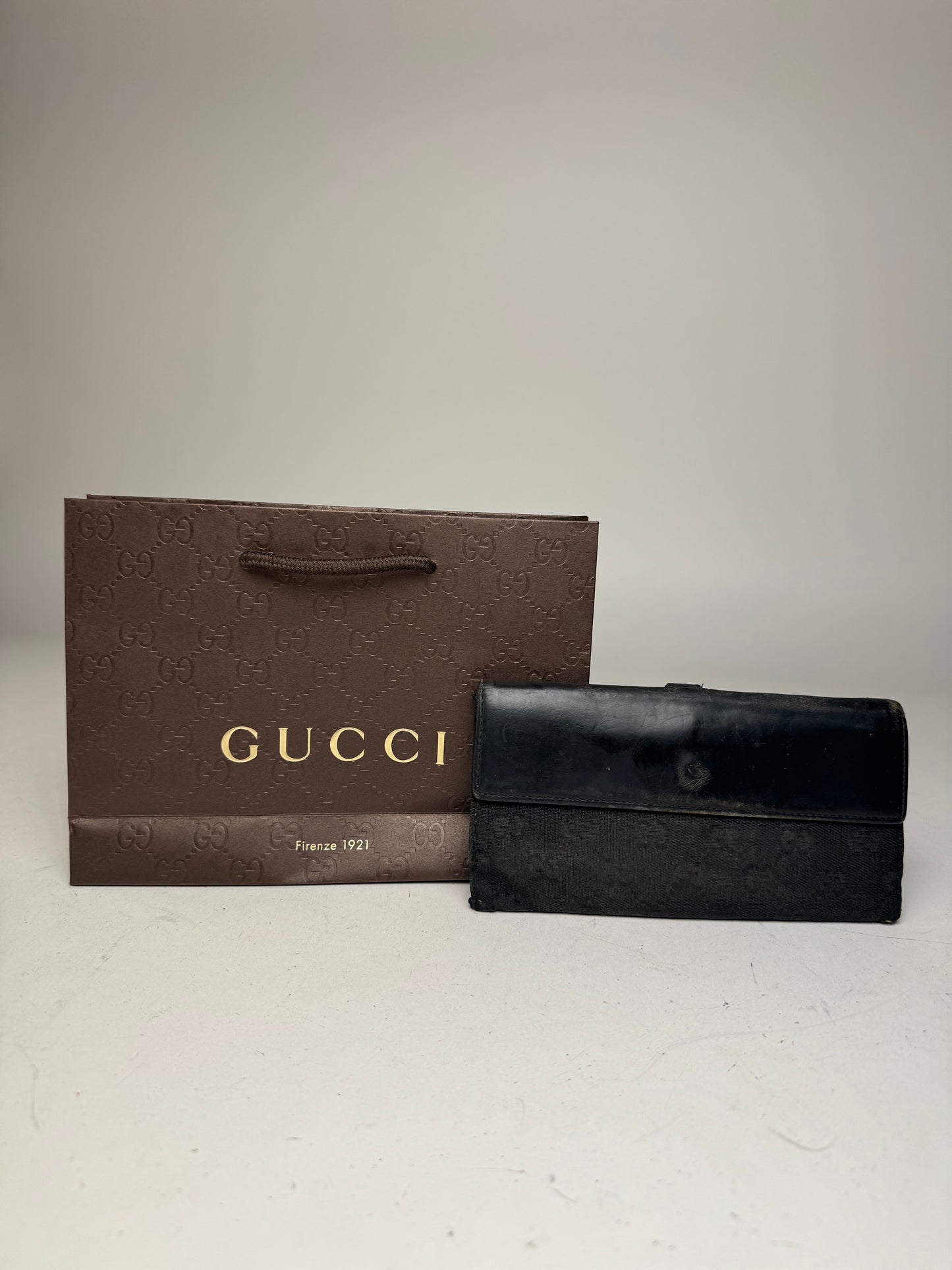 Vintage Gucci Monogram Jackie Wallet Black