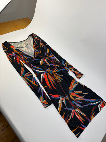 Vintage Emilio Pucci Long-Sleeve Wrap Dress Multicolor XS