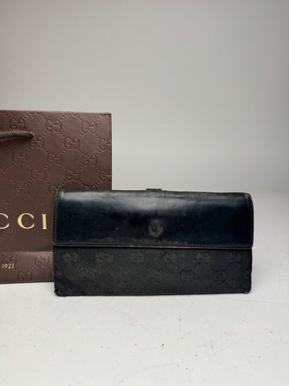 Vintage Gucci Monogram Jackie Wallet Black