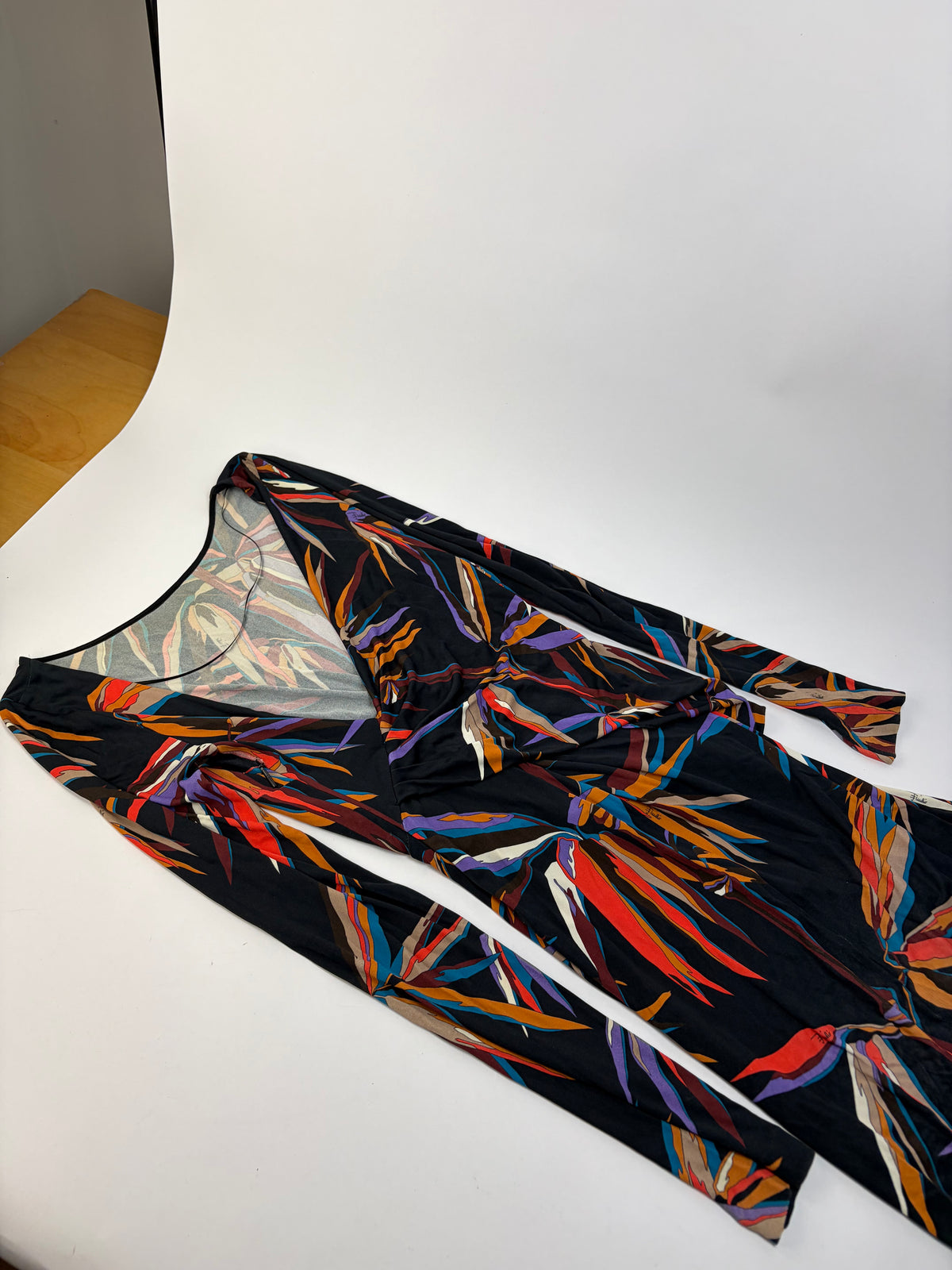 Vintage Emilio Pucci Long-Sleeve Wrap Dress Multicolor XS