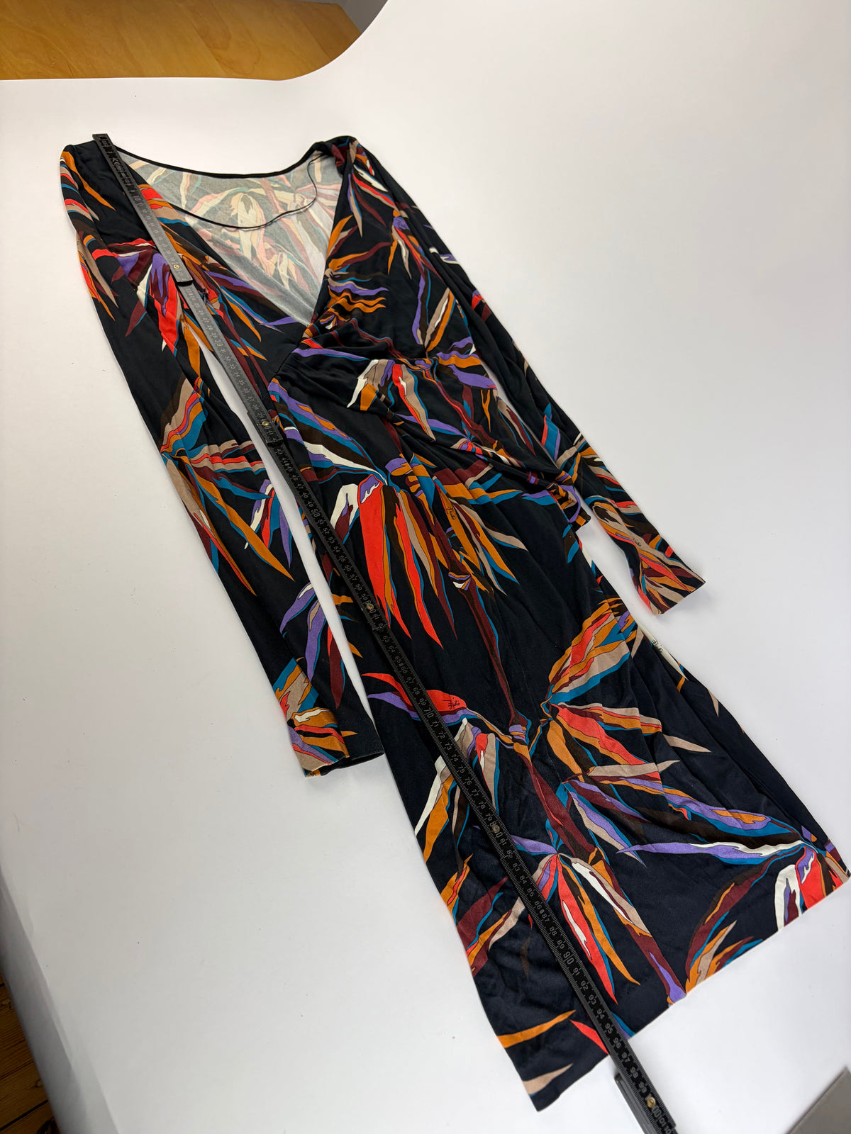 Vintage Emilio Pucci Long-Sleeve Wrap Dress Multicolor XS