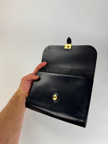 Pochette Dior Vintage en Cuir Noir