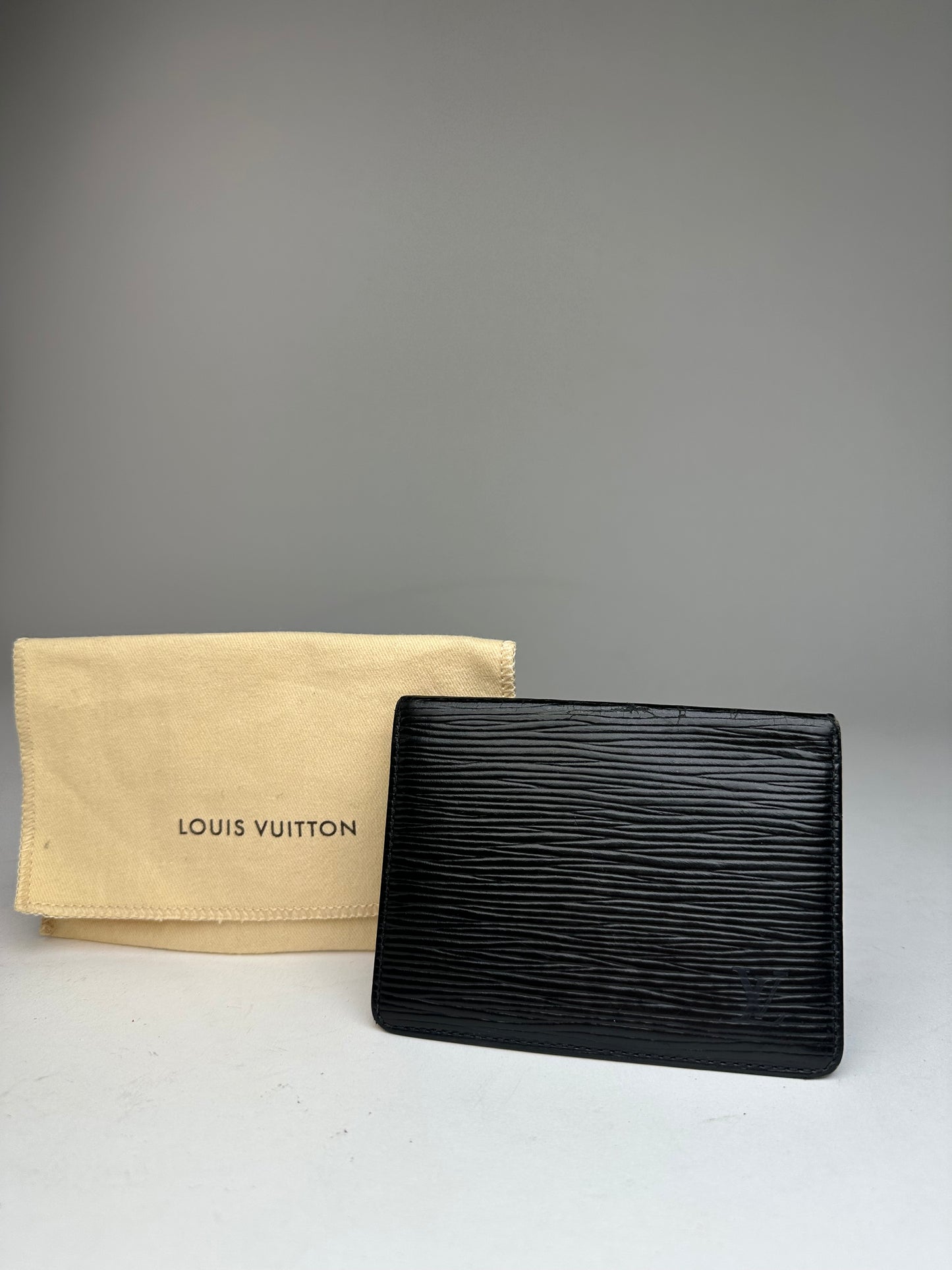 Vintage Louis Vuitton EPI Leather Card Holder Black