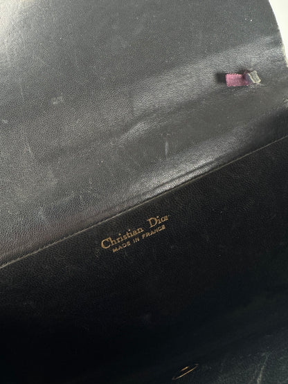 Pochette Dior Vintage en Cuir Noir