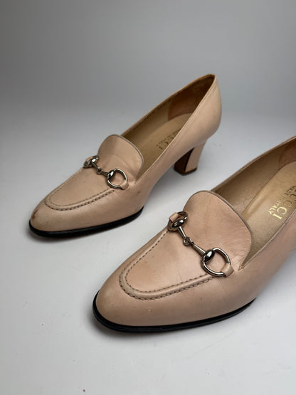 Vintage Gucci Horsebit Leather Pumps Pink EU36,5