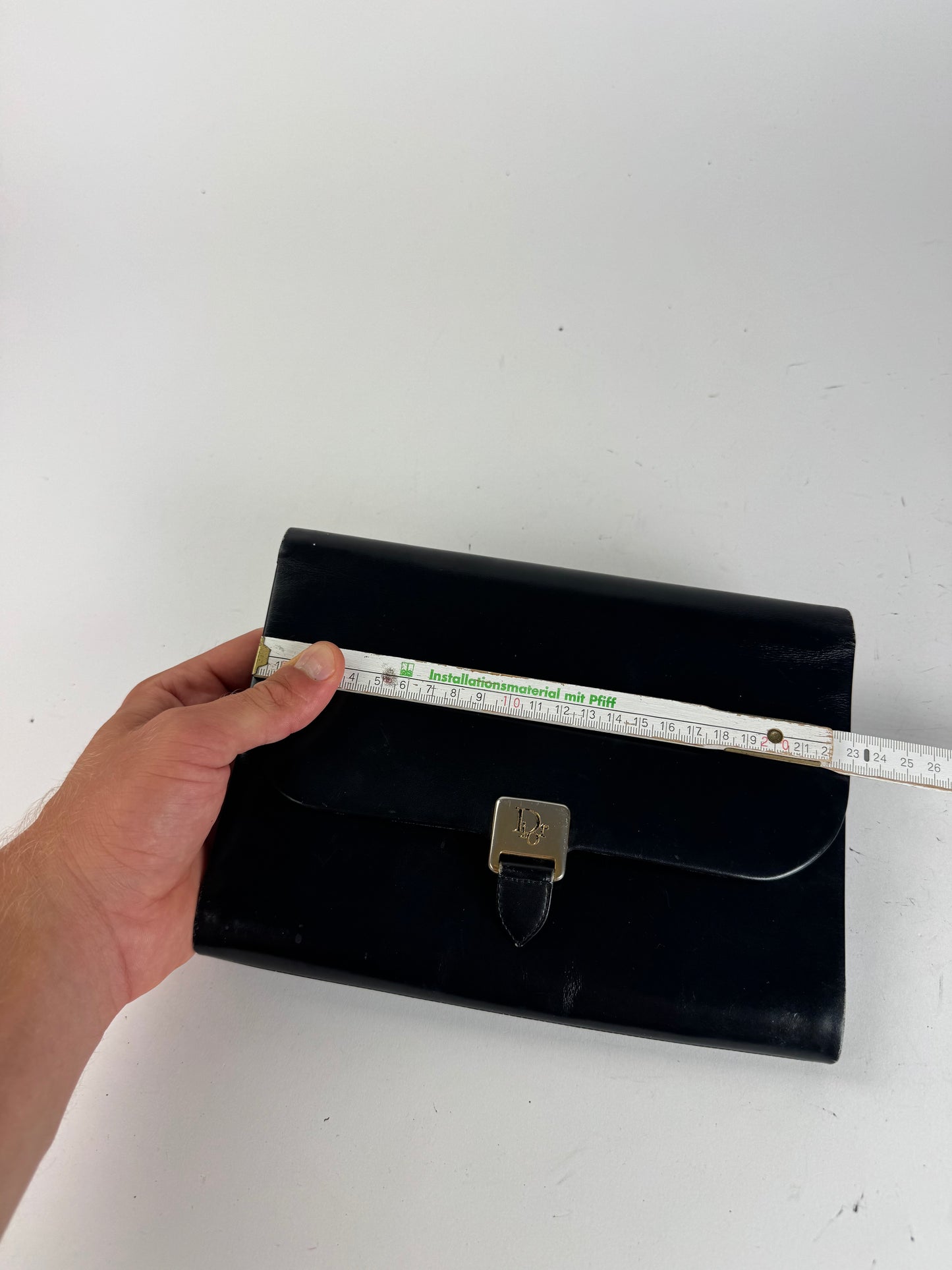 Pochette Dior Vintage en Cuir Noir