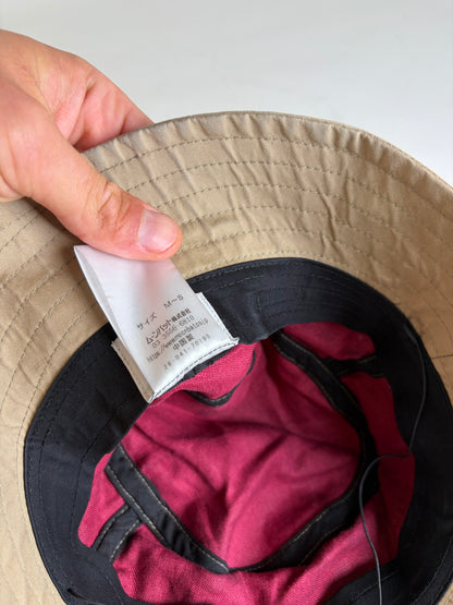 Vintage Vivienne Westwood Cotton Bucket Hat Beige Red Logo