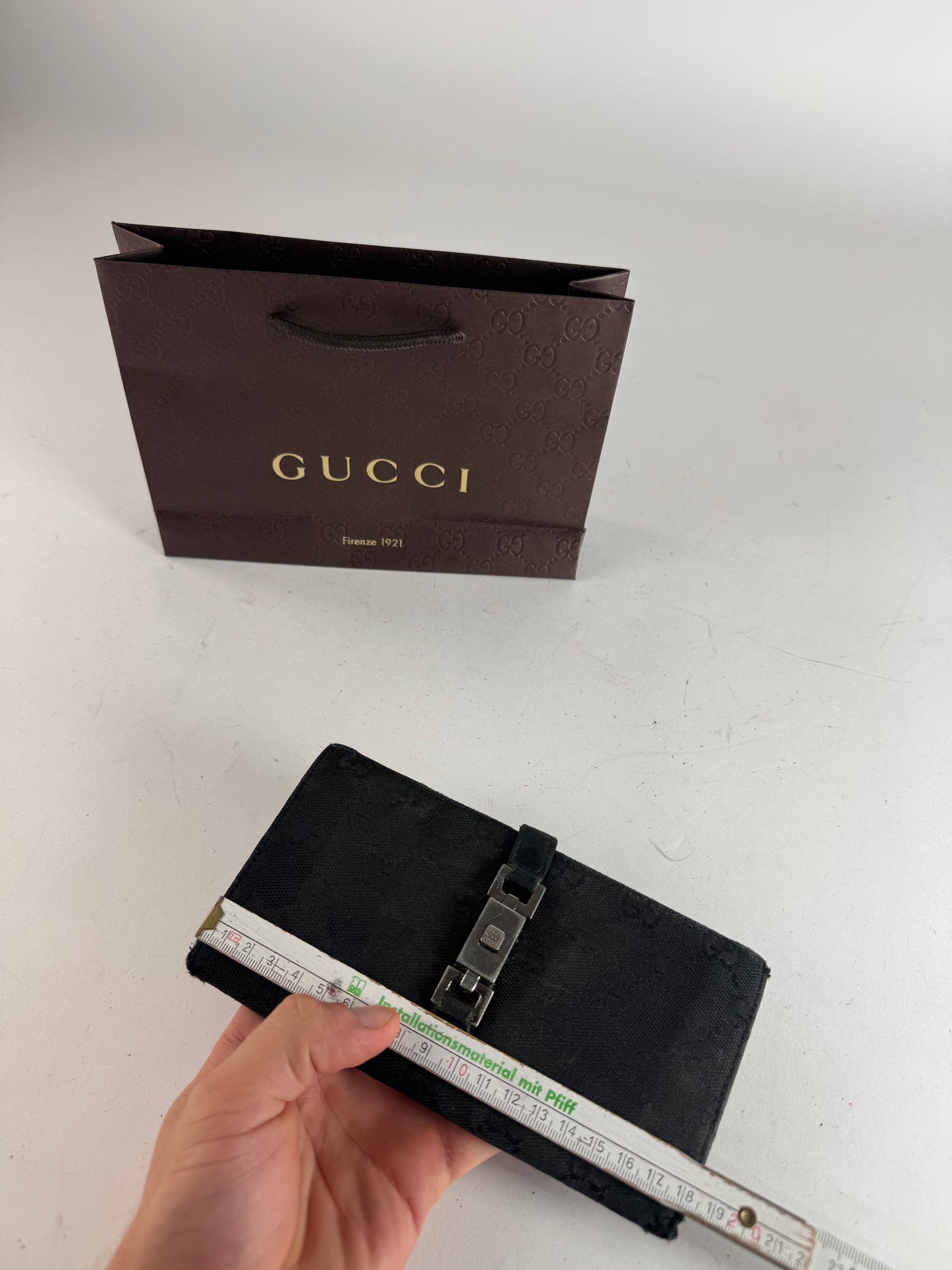 Vintage Gucci Monogram Jackie Wallet Black