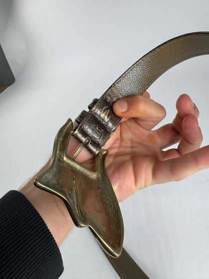 Vintage Gianni Versace Leather belt brown