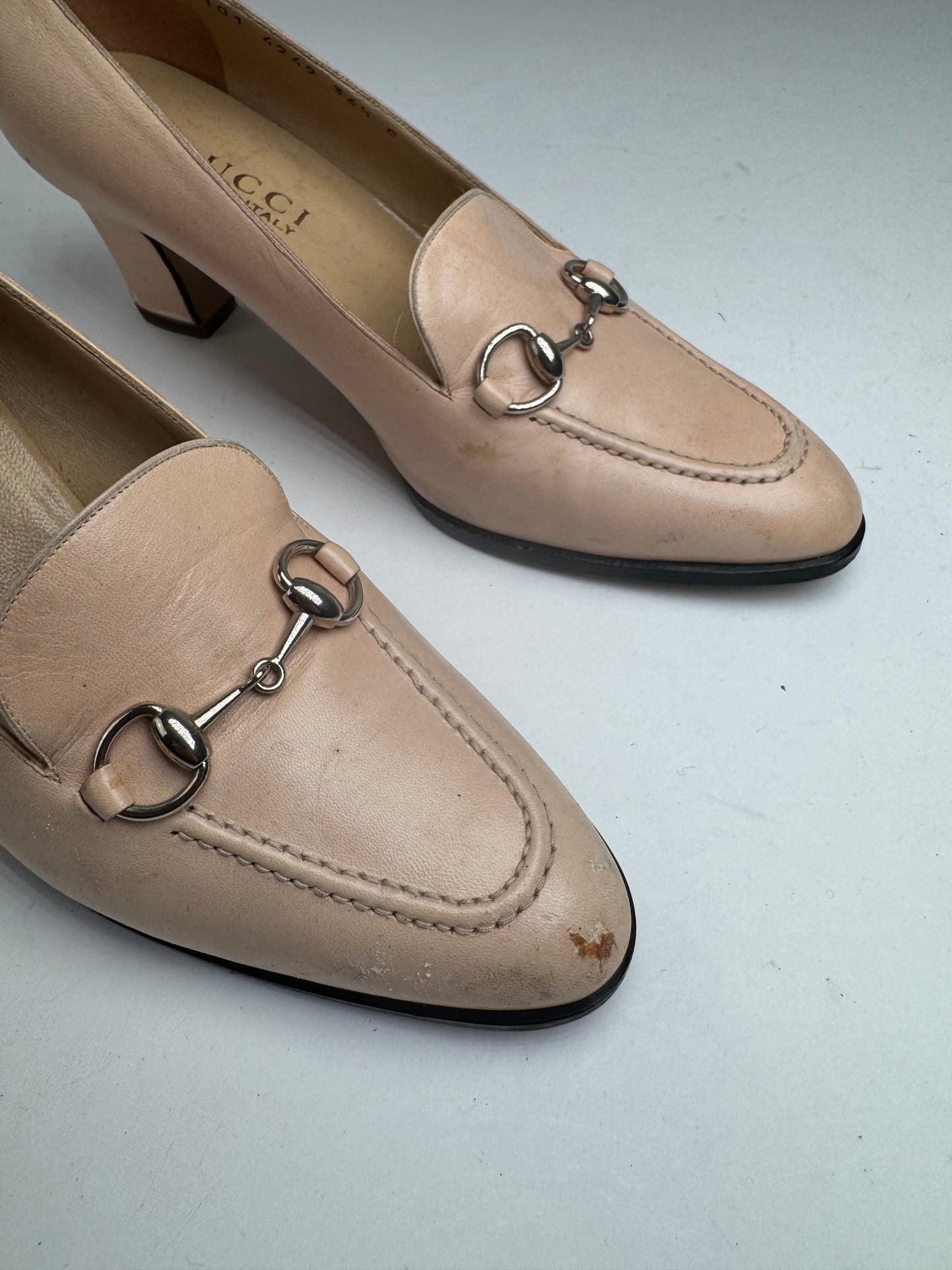 Vintage Gucci Horsebit Leather Pumps Pink EU36,5