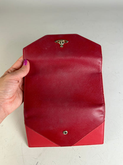 Vintage Vivienne Westwood Leather Wallet Red Gold-tone Clasp