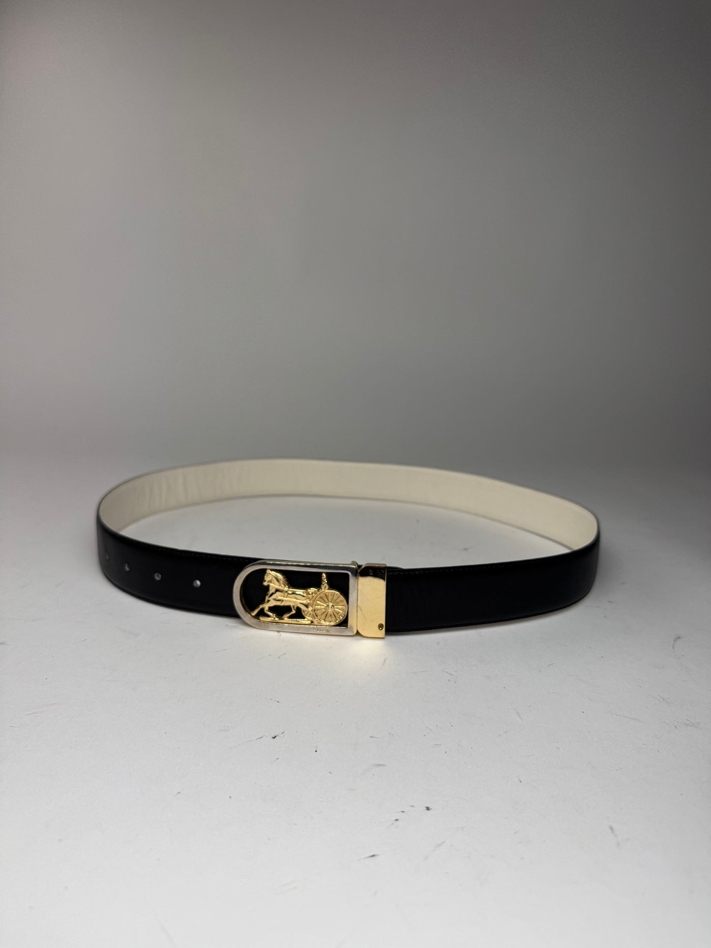 Vintage Celine Leather Belt Black