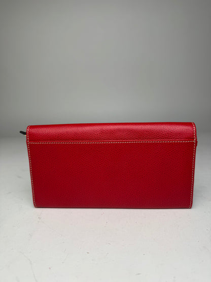 Vintage Loewe Anagram Leather Wallet Red