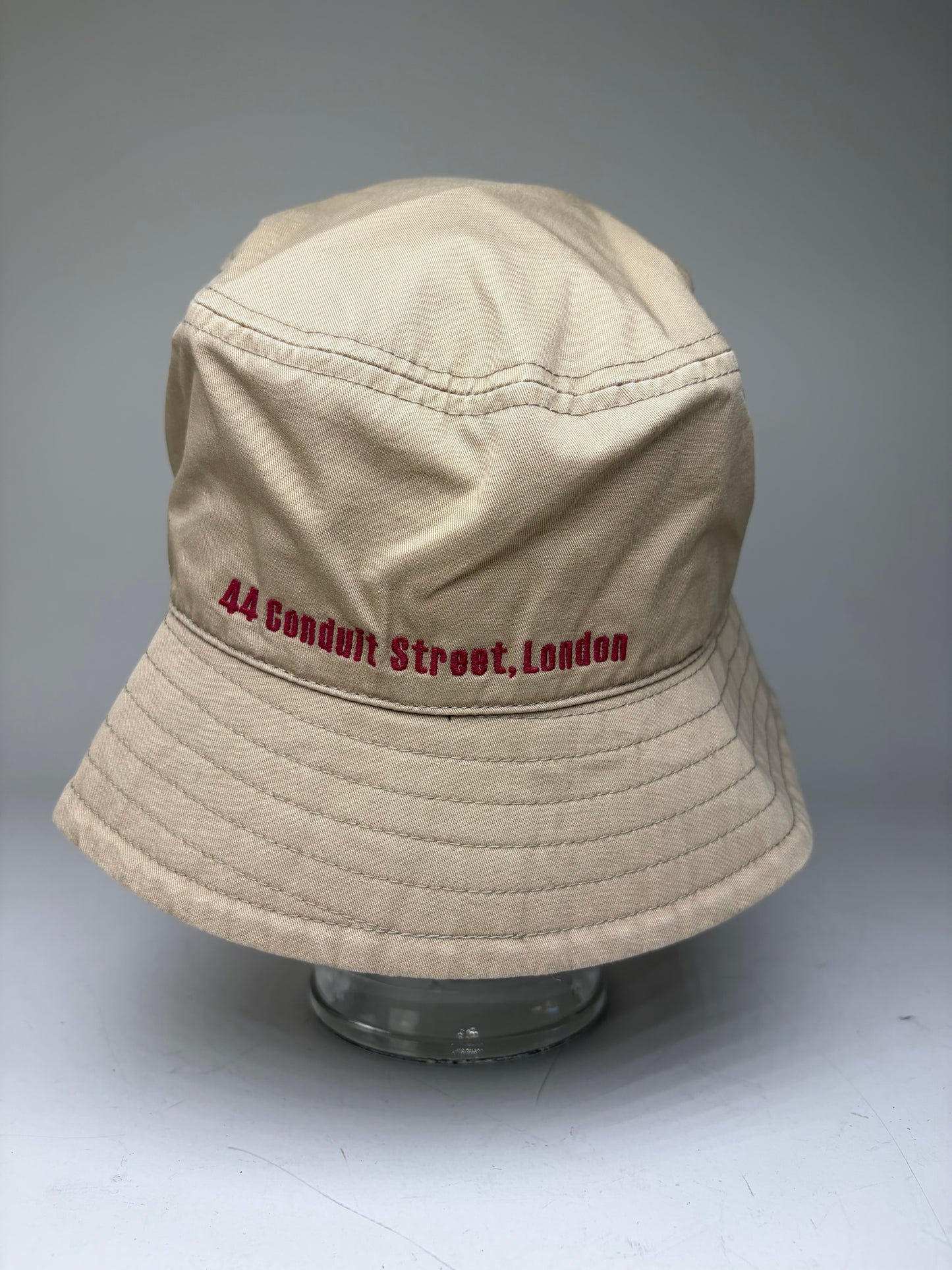 Vintage Vivienne Westwood Cotton Bucket Hat Beige Red Logo