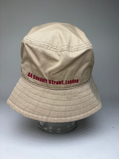 Vintage Vivienne Westwood Cotton Bucket Hat Beige Red Logo