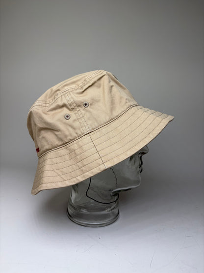Vintage Vivienne Westwood Cotton Bucket Hat Beige Red Logo