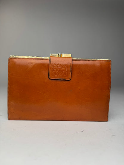 Vintage Loewe Madrid Leather wallet orange brown