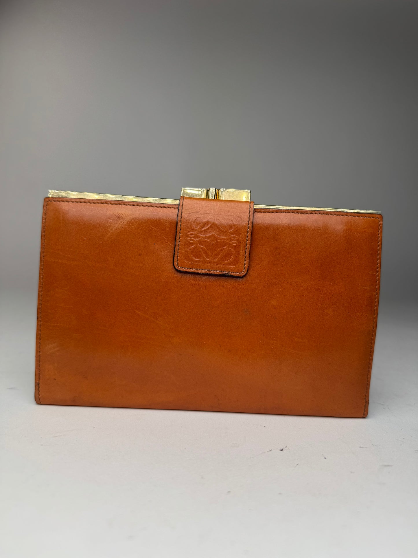 Vintage Loewe Madrid Leather wallet orange brown