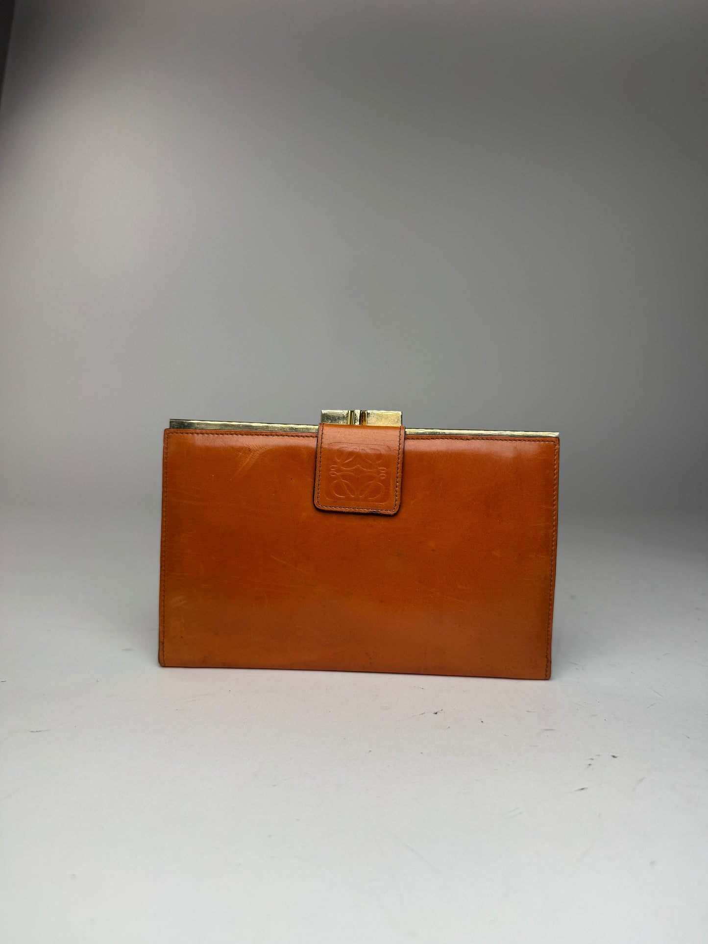 Vintage Loewe Madrid Leather wallet orange brown