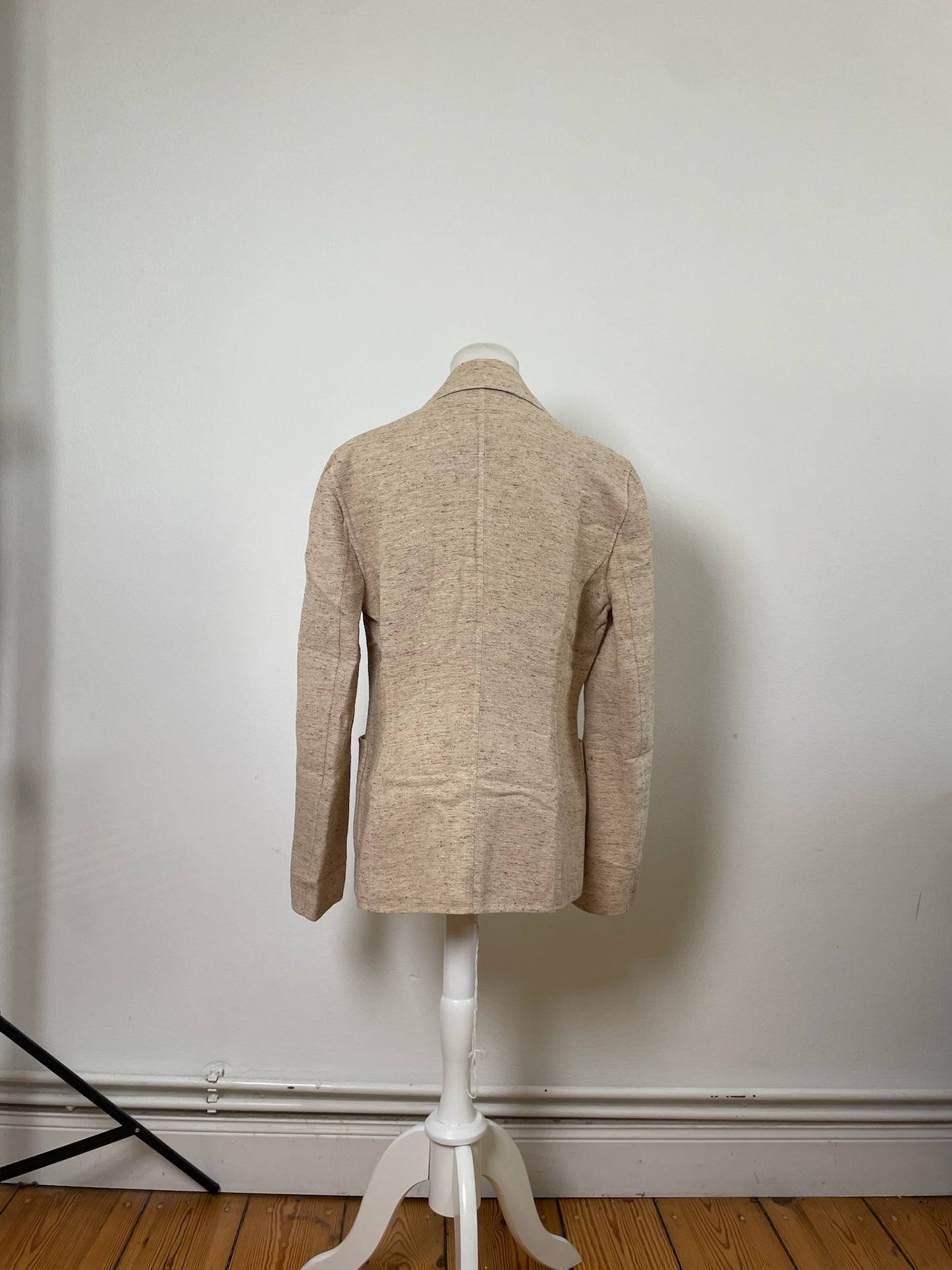 Vintage Celine Wool Silk Blend Blazer Beige M