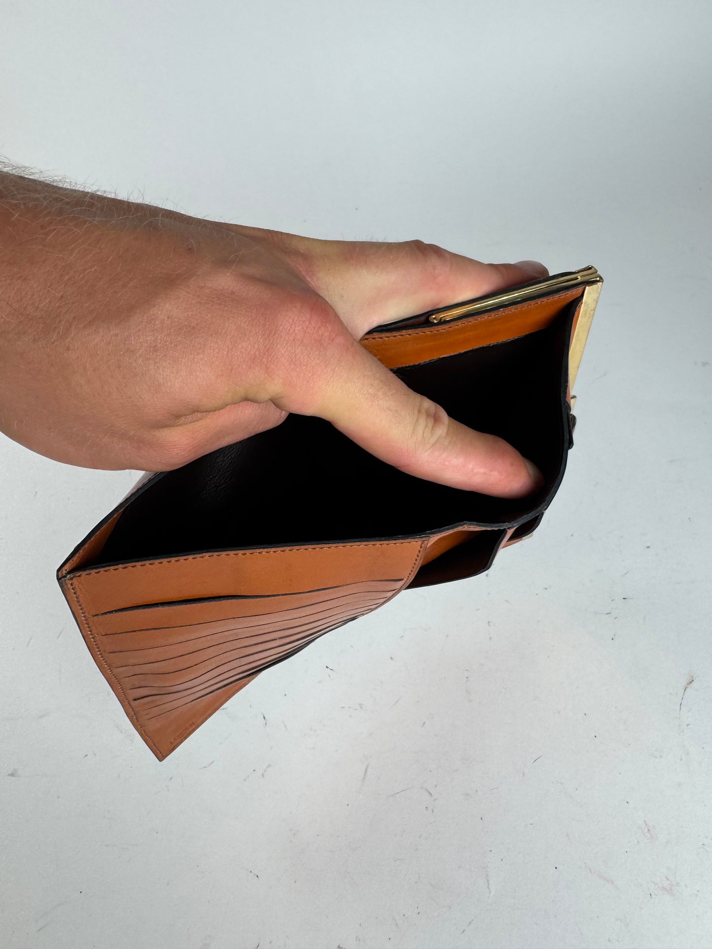 Vintage Loewe Madrid Leather wallet orange brown