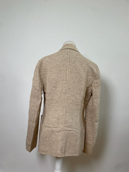Vintage Celine Wool Silk Blend Blazer Beige M
