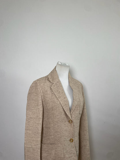 Vintage Celine Wool Silk Blend Blazer Beige M