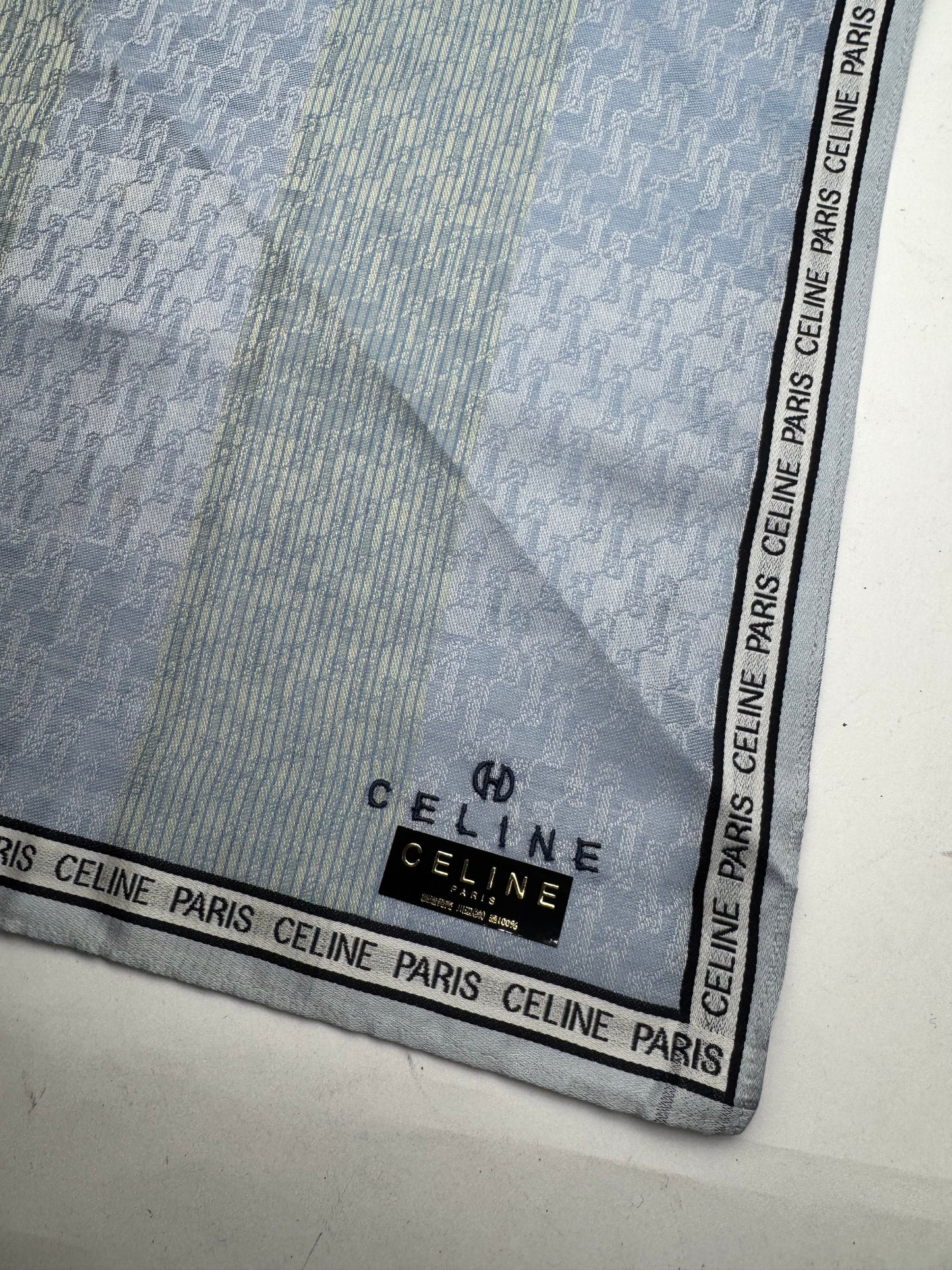 Vintage Celine Scarf Green Grey