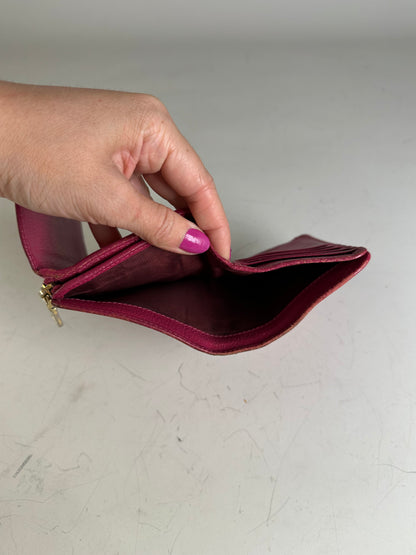 Vintage Miu Miu Saffiano Leather Wallet Fuchsia Gold