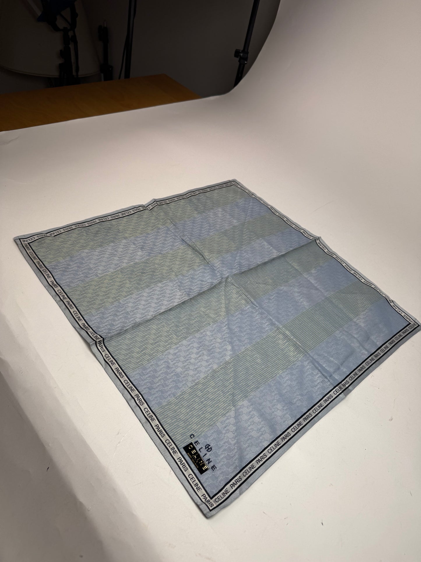 Vintage Celine Scarf Green Grey